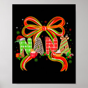 Nana Coquette Bow Christmas Pajamas Xmas Tree Coco Poster