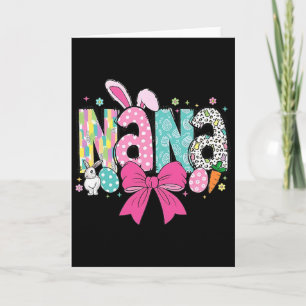 Nana Easter Coquette Bow Happy Easter Bunny Rabbit Card