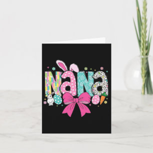 Nana Easter Coquette Bow Happy Easter Bunny Rabbit Card