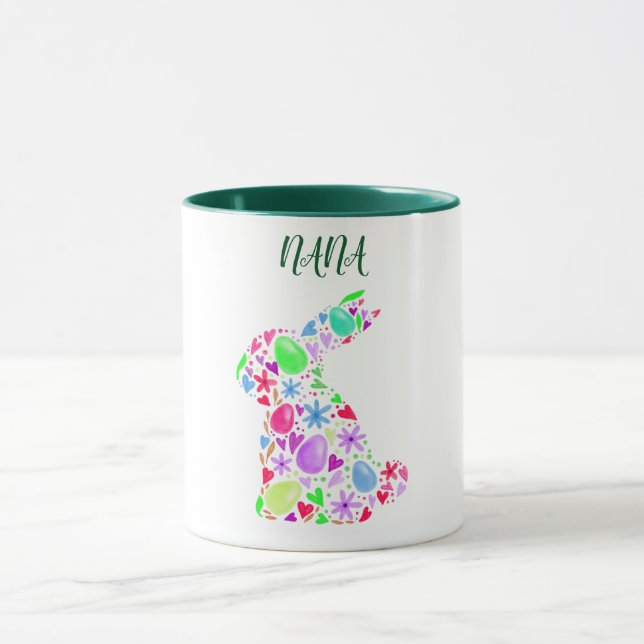 "NANA" EASTER EGG RABBIT IN PASTEL COLORS MUG (Center)