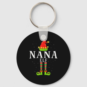 Nana Elf Christmas Matching Xmas Pajama  Key Ring