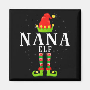 Nana Elf Christmas Matching Xmas Pajama Magnet