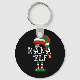 Nana Elf Family Christmas Matching Pyjamas Group X Key Ring