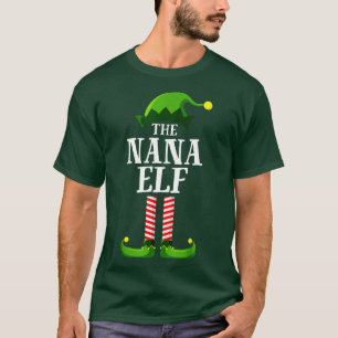 Nana Elf Matching Family Group Christmas Party Paj T-Shirt
