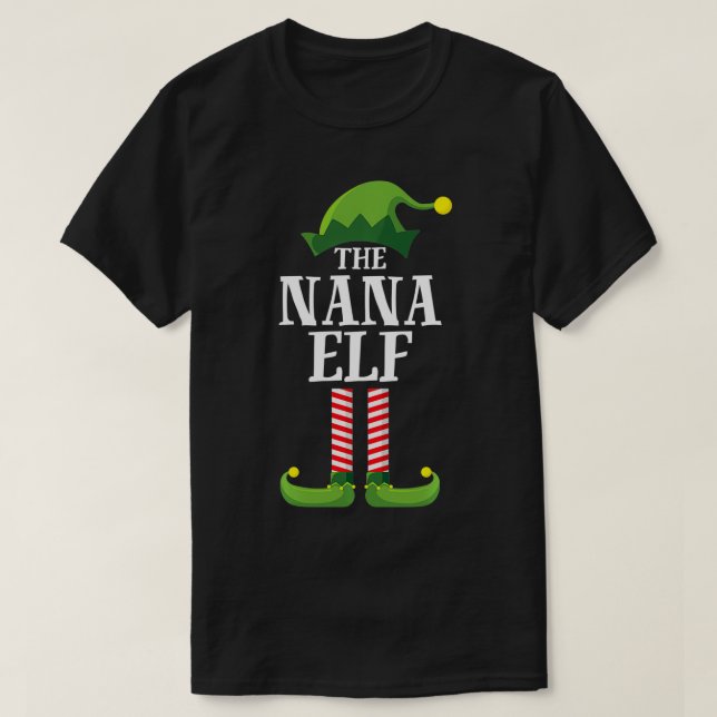 Nana Elf Matching Family Group Christmas Party  T-Shirt (Design Front)