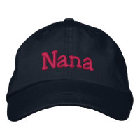 Nana Embroidered Baseball Cap Navy Hot Pink