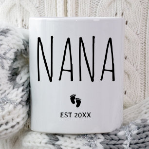 Nana Est 2025 Nana To Be Gifts New Nana Pregnancy Coffee Mug