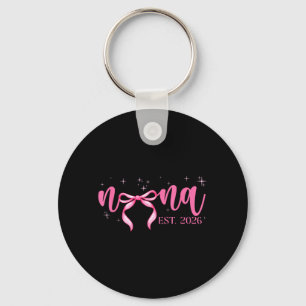 Nana Est 2026 Coquette Bow Mum Baby Announcement Key Ring