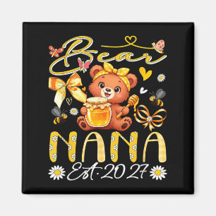 Nana Est 2027 Floral Bow Tie Mothers Day Bear Magnet