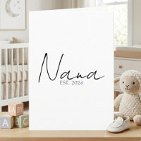 Nana EST Year Announcement Elegant Script Design