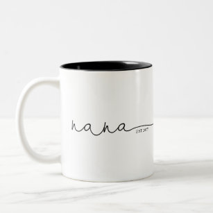 Nana Established   Grandma Gift Two-Tone Coffee Mug