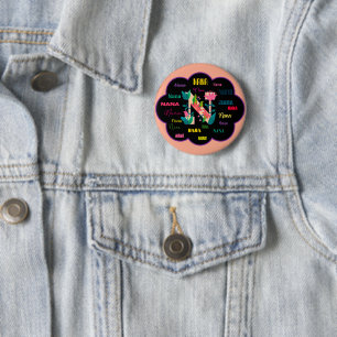Nana Floral Flower Name Initial 6 Cm Round Badge