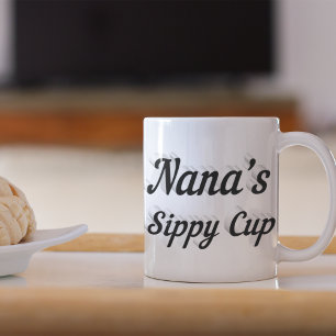 Nana funny coffee quote black half text mug