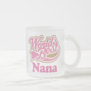 Nana Gift Pink Frosted Glass Coffee Mug