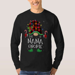 Nana Gnome Buffalo Plaid Matching Family Christmas T-Shirt