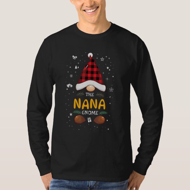 Nana Gnome Xmas Matching Family Christmas Pajama T-Shirt (Front)