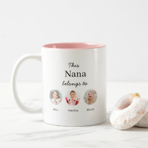 Nana Grandkids Cute Personalised  Two-Tone Coffee Mug