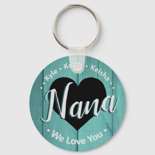 Nana Grandkids Personalised Name We Love You Key Ring