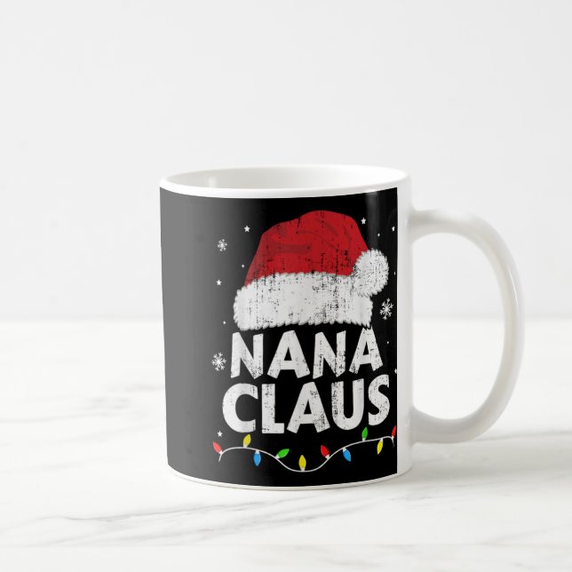 Nana Grandma Claus Christmas Lights Matching Famil Coffee Mug (Right)