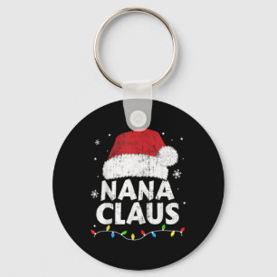 Nana Grandma Claus Christmas Lights Matching Famil Key Ring
