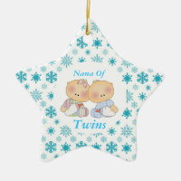 Nana Grandma Of Twins Star Ornament Gift