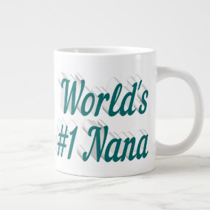 Nana green half text Mothers Day Large Coffee Mug