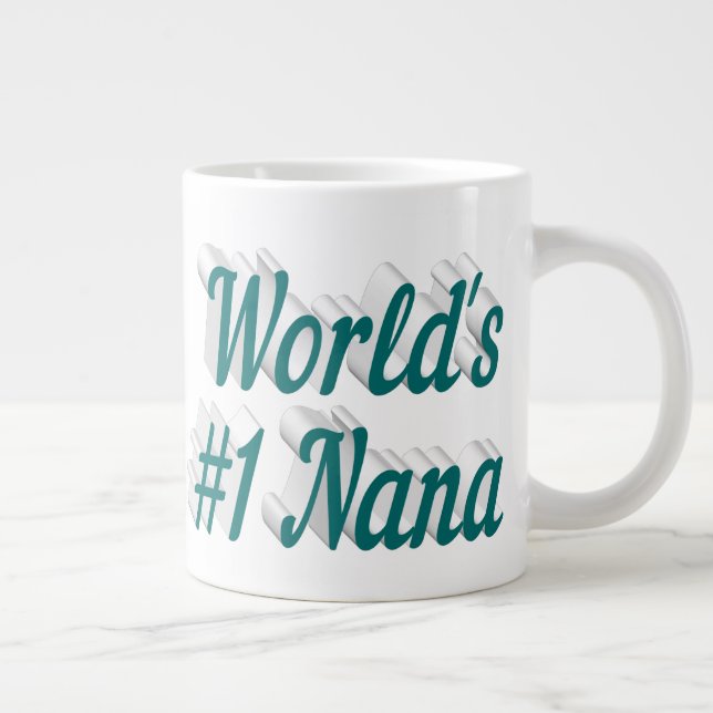 Nana green half text Mothers Day Large Coffee Mug (Right)
