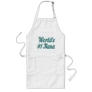 Nana green text long apron