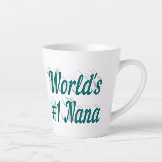 Nana green text Mothers Day Latte Mug (Right)