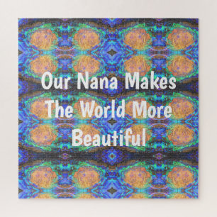 Nana Groovy Neon Colour Abstract Hippie Jigsaw Puzzle