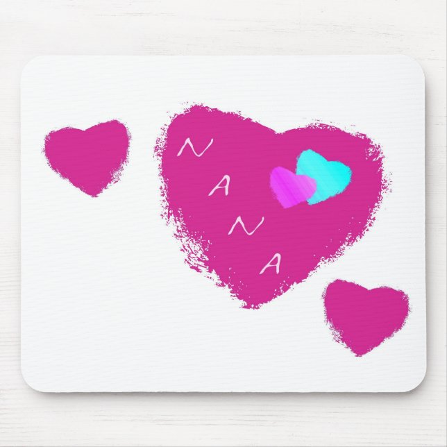 Nana Hearts Mouse Pad (Front)