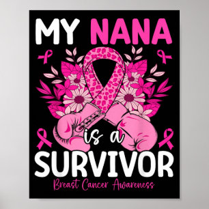 Nana Is A Survivor Support Breast Cancer Awareness Poster