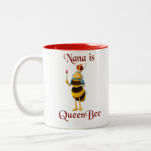 Nana Is Queen Bee Two-Tone Coffee Mug