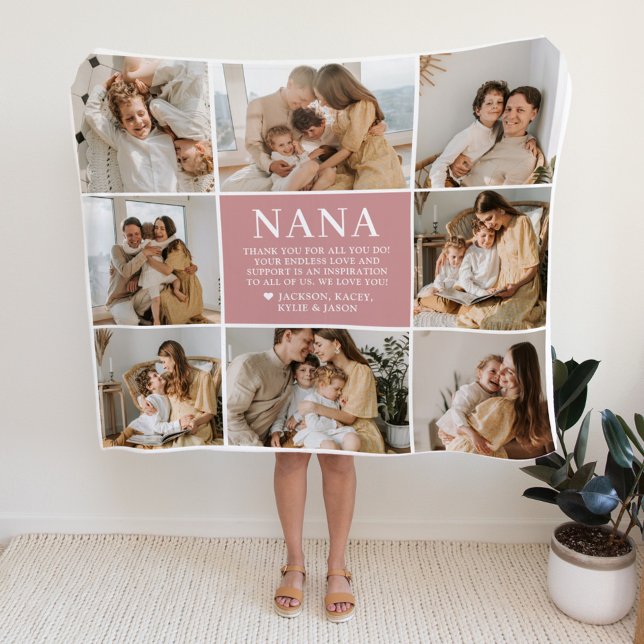Nana Letter Custom Personalised Fleece Blanket (Creator Uploaded)