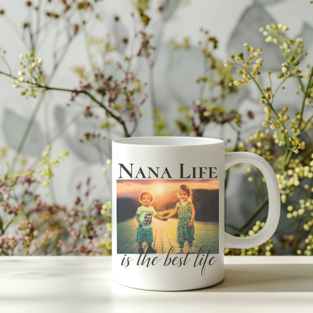 Nana Life Best Life Custom Photo  Coffee Mug (Nana Life is the Best Life Photo Mug)