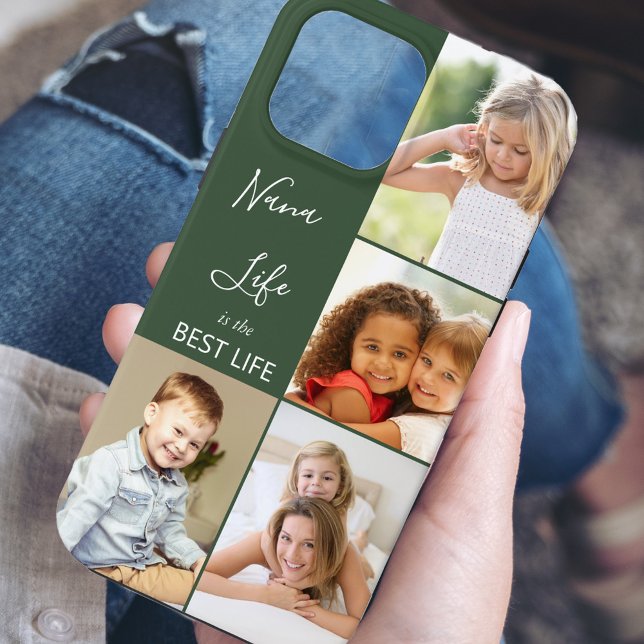 Nana Life is the Best Life 4 Photo Collage Green Case-Mate iPhone Case (Creator Uploaded)