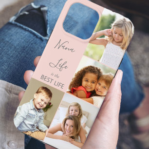 Nana Life is the Best Life 4 Photo Collage Pink iPhone 13 Pro Max Case