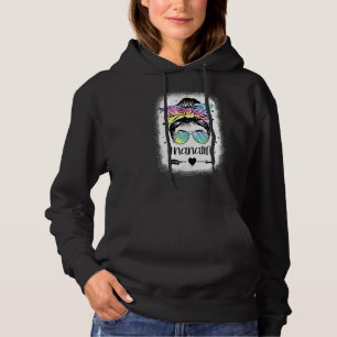 Nana Life Tie Dye Messy Bun Women Bleached Mothers Hoodie