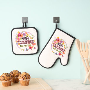 Nana Love Them Spoil Them Snuggle Them Oven Mitt & Pot Holder Set