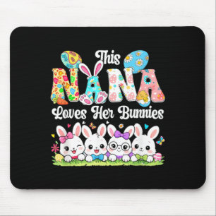 Nana Loves Easter Bunnies Group Bunnies Bow Tie Mouse Pad