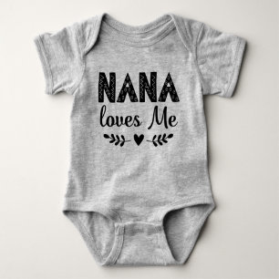 Nana Loves Me Gift for Grandkids Baby Bodysuit