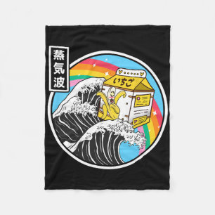 Nana Milk Surfing Kanagawa Wave Kawaii Anime Vapor Fleece Blanket