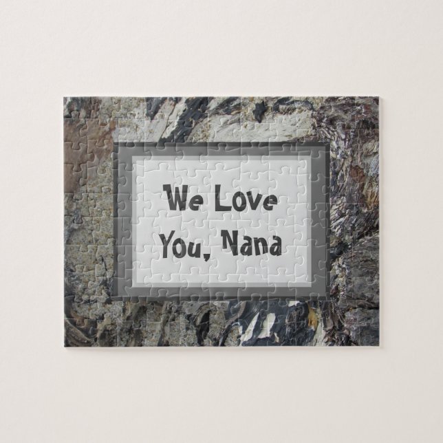 Nana Nature Photo Marbled Earth Tone Driftwood Jigsaw Puzzle (Horizontal)