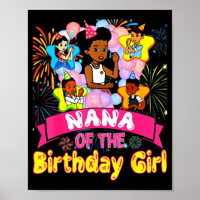 Nana Of Birthday Girl Gracie Birthday Dolls Girl P Poster (Front)