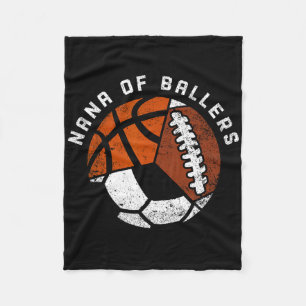 Nana Of Llers Funny Soccer Sketll Footll Nana Fleece Blanket