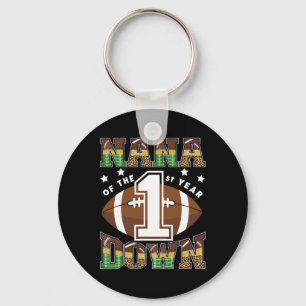 Nana Of The 1st Year Down Football First Birthday Key Ring