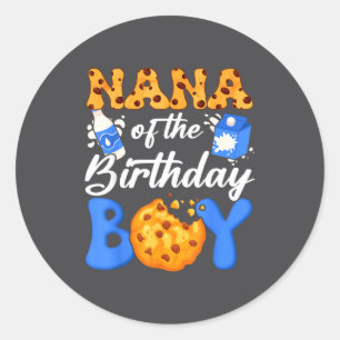 Nana Of The Birthday Boy Milk And Cookies 1st Birt Classic Round Sticker