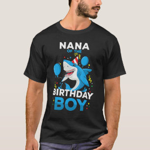 Nana Of The Birthday Boy Shark Ocean Theme Matchin T-Shirt