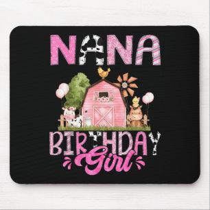 Nana Of The Birthday Girl Cute Farm Cow Birthday G Mouse Pad