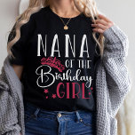 Nana of the Birthday Girl Squad Custom Matching T-Shirt<br><div class="desc">Looking for a unique way to show your support for your family’s birthday party? Look no further than our Nana of the Birthday Girl birthday squad shirt! Our personalised matching shirts are perfect for celebrating with everyone in your life. Whether you’re throwing a small get-together or hosting a huge bash,...</div>